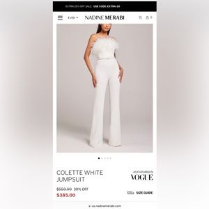 NADINE MERABI Colette White Jumpsuit